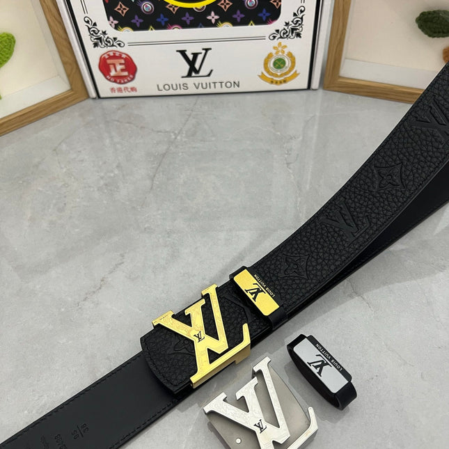 LV 25S BELT 38 MM IN BLACK CALFSKIN 593283
