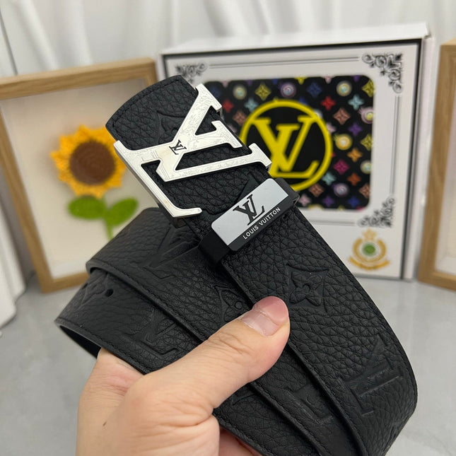 LV 25S BELT 38 MM IN BLACK CALFSKIN 593283