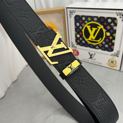 LV 25S BELT 38 MM IN BLACK CALFSKIN 593284