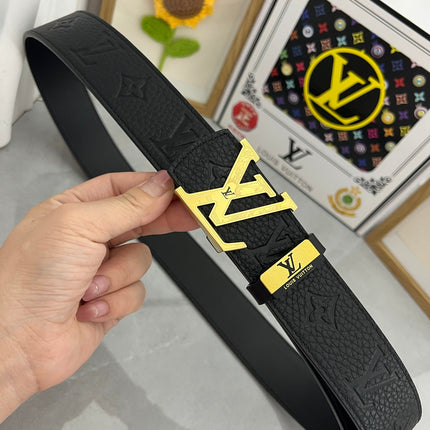 LV 25S BELT 38 MM IN BLACK CALFSKIN 593284