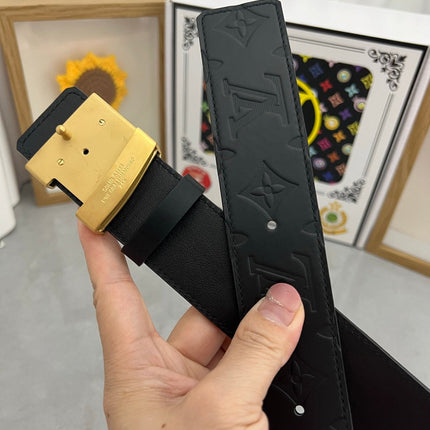LV 25S BELT 38 MM IN BLACK CALFSKIN STAMP LOGO 593296