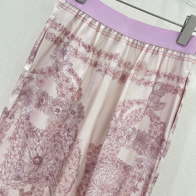 HM PRINTED SILK WIDE-LEG PANTS 269258