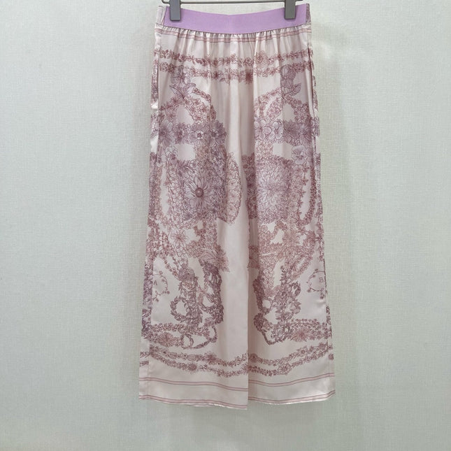 HM PRINTED SILK WIDE-LEG PANTS 269258