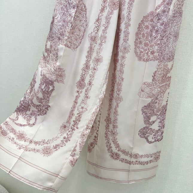 HM PRINTED SILK WIDE-LEG PANTS 269258
