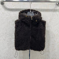 MONCLER 25S SHAGGY VEST IN BROWN 103