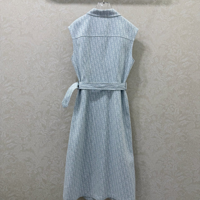 DIOR 26S SLEEVELESS MONOGRAM PRINT DRESS 1218
