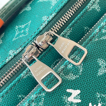 RUSH BUMBAG 30 IN GREEN MONOGRAM HERITAGE CANVAS