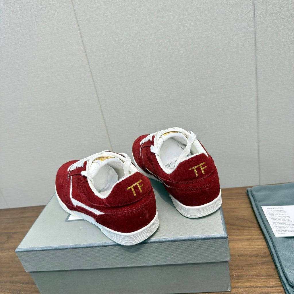 TOM FORD 26S JACKSON SNEAKERS IN RED SUEDE