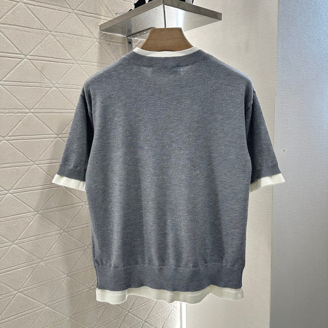 MIUMIU SHORT-SLEEVE KNIT TOP 276490