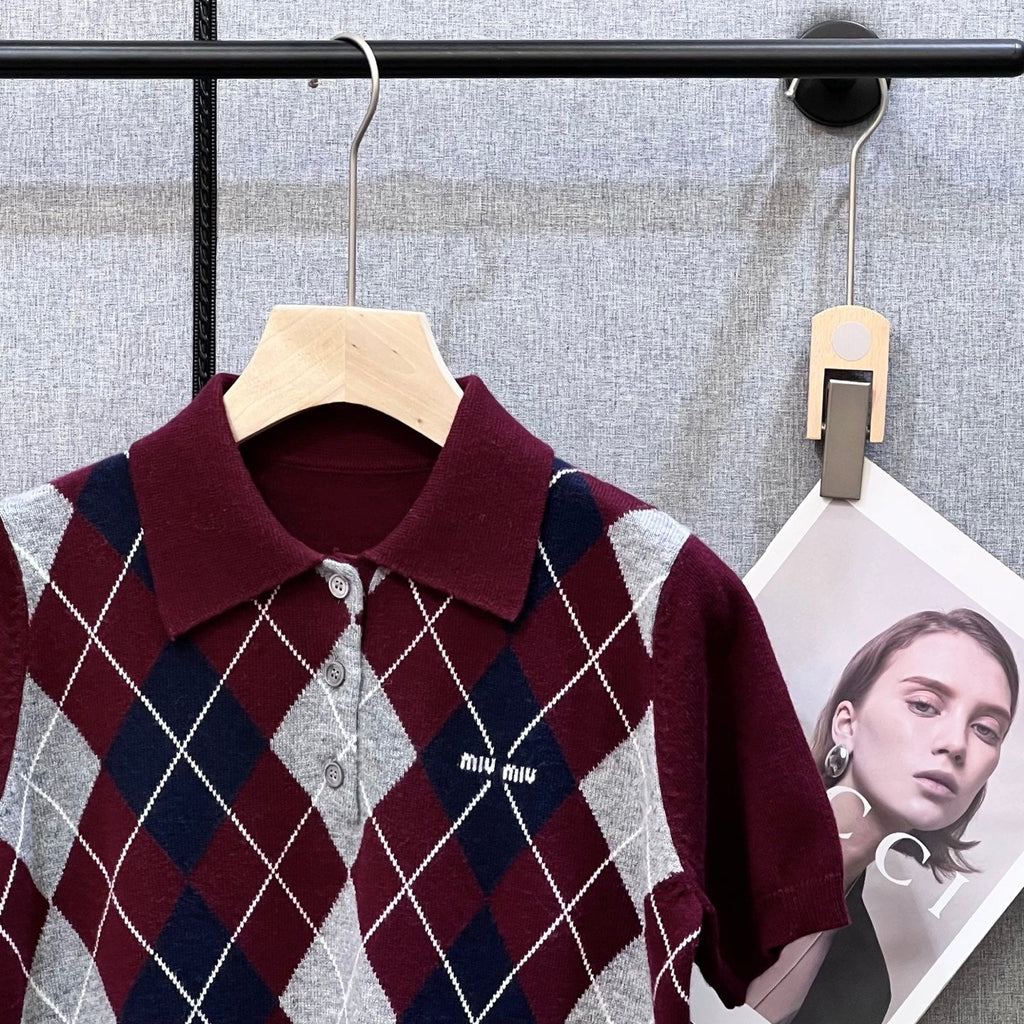 MIUMIU KNIT POLO SHIRT STYLE 395