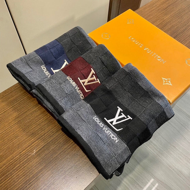 DAMIER HERITAGE SCARF 180 CM IN COLORFUL CASHMERE 391149
