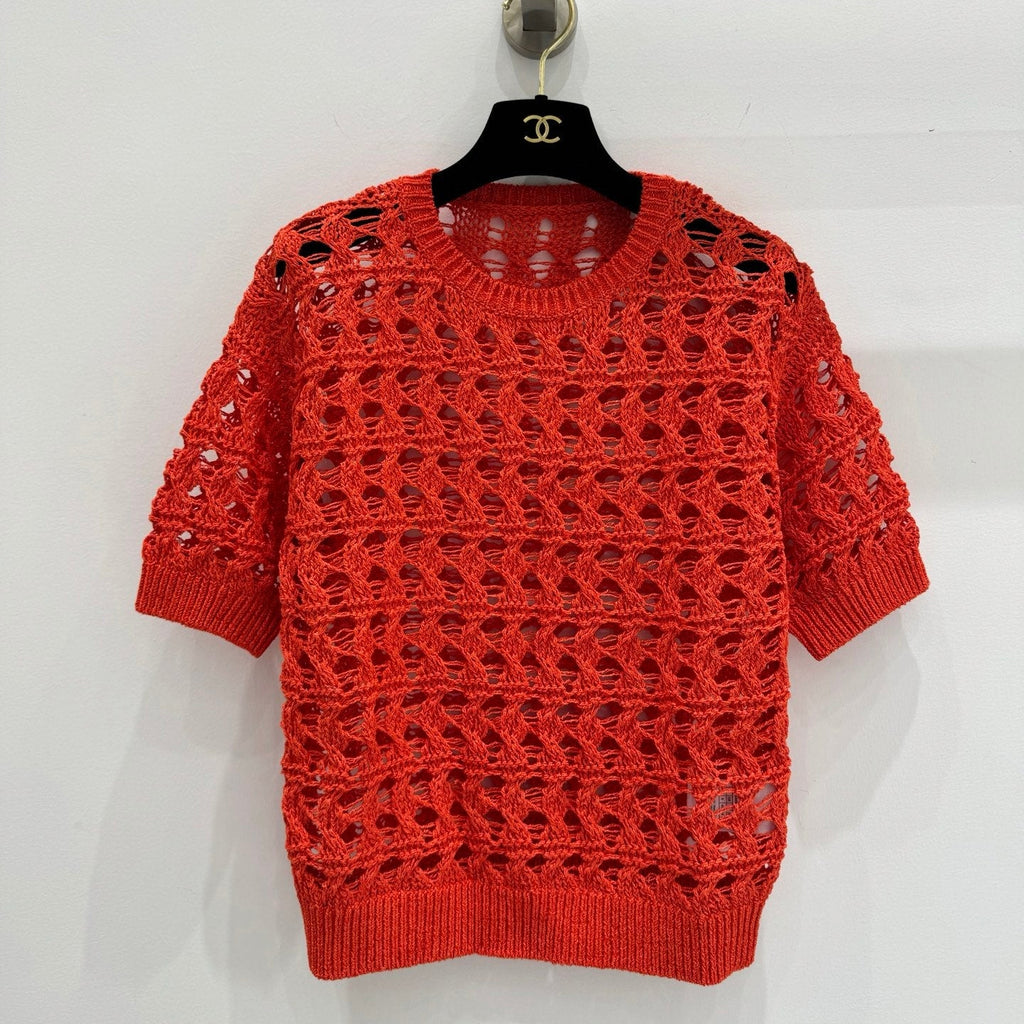 BRUNELLO 25S SHORT-SLEEVE KNIT SWEATER 267484