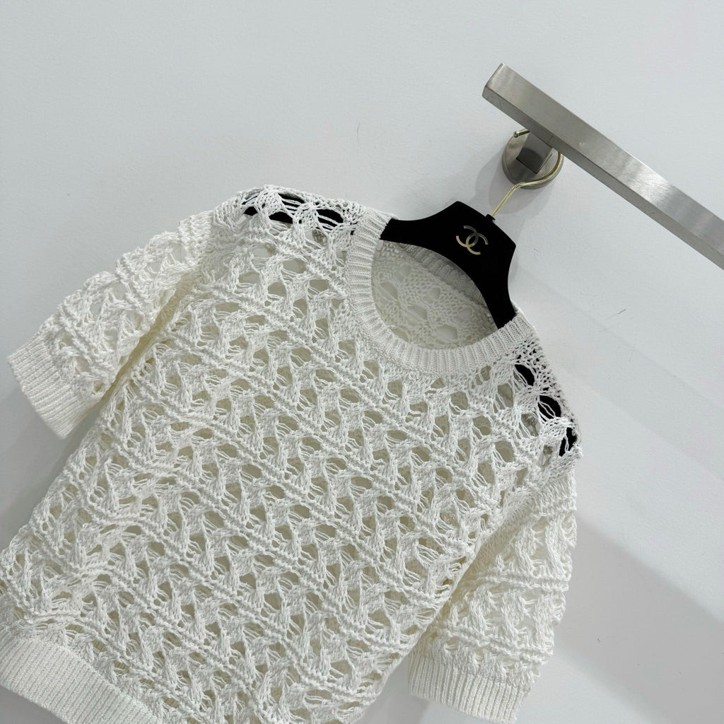 BRUNELLO 25S SHORT-SLEEVE KNIT SWEATER 267483