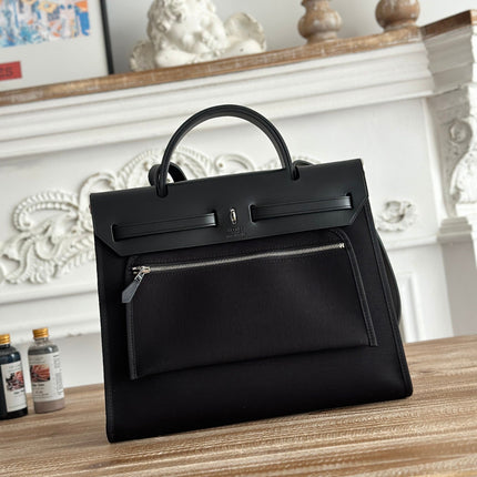 ZIP CABINE 31 BAG IN BLACK CANVAS AND CALFSKIN