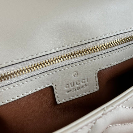 MARMONT SMALL MULTI-POCKET BAG 25 IN WHITE CALFSKIN GOLD HARDWARE
