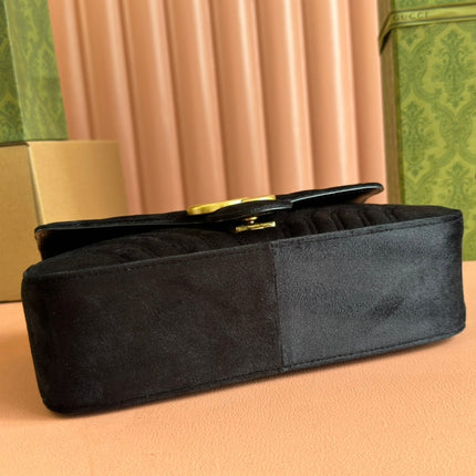 GUCCI 26S GG MARMONT MATELASSE 26 IN BLACK VELVET