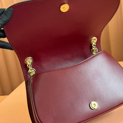 GUCCI 26S BLONDIE SHOULDER BAG 26 IN DARK RED CALFSKIN