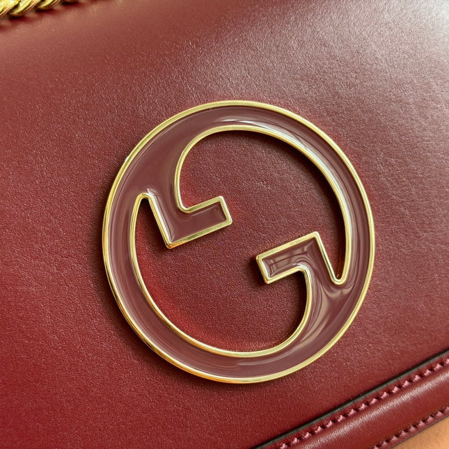 GUCCI 26S BLONDIE SHOULDER BAG 26 IN DARK RED CALFSKIN
