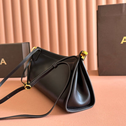 ALAIA 26S LE CLICK BAG 30 IN BROWN NEAR BLACK CALFSKIN