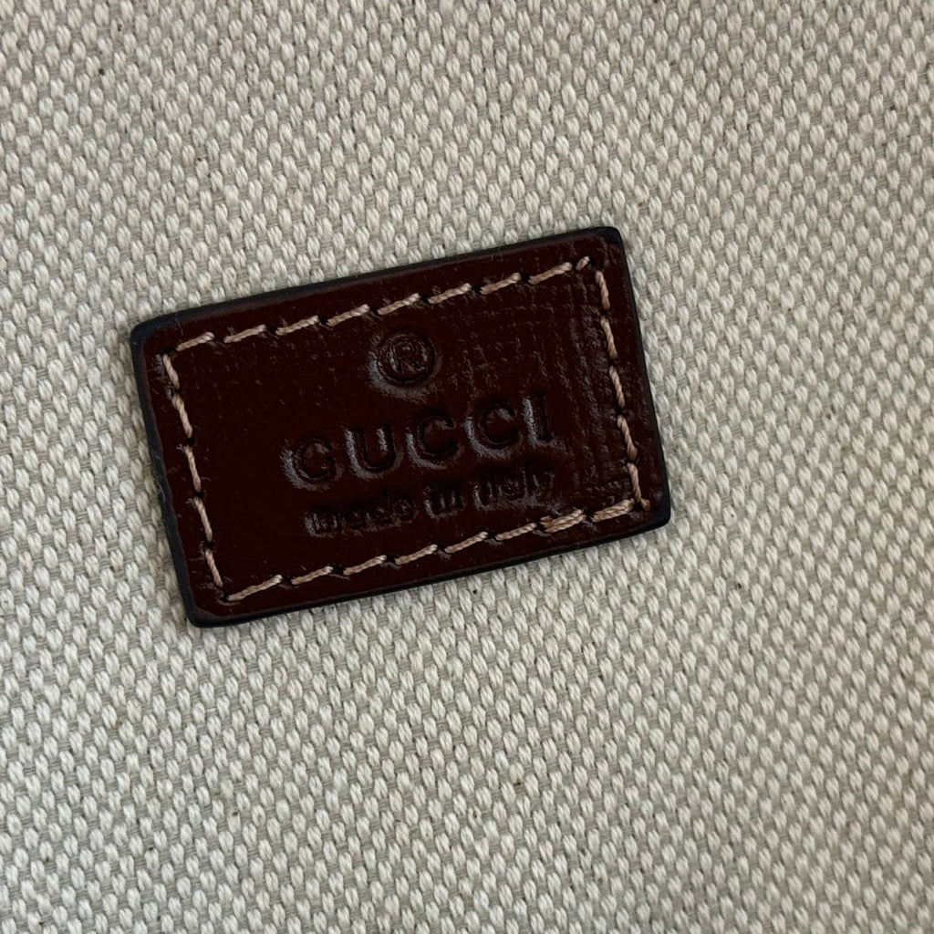 GUCCI 25S SUPREME BACKPACK 41 CM IN BROWN MIX BEIGE CALFSKIN