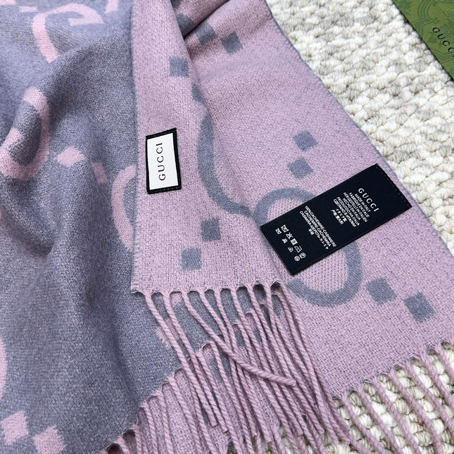 SCARF 200 CM IN LIGHT PINK MIX GRAY CASHMERE 396379