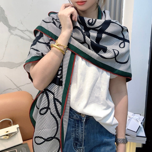 HERMES 25S SCARF 140 IN CASHMERE SILK 854530