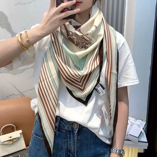 HERMES 25S SCARF 140 IN CASHMERE SILK 854529