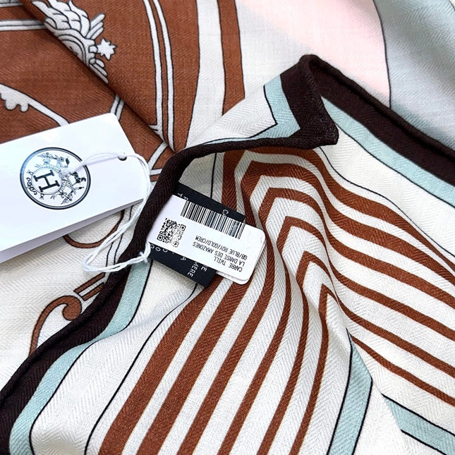 HERMES 25S SCARF 140 IN CASHMERE SILK 854529