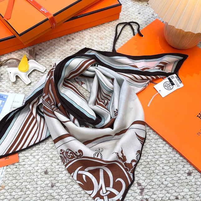 HERMES 25S SCARF 140 IN CASHMERE SILK 854529