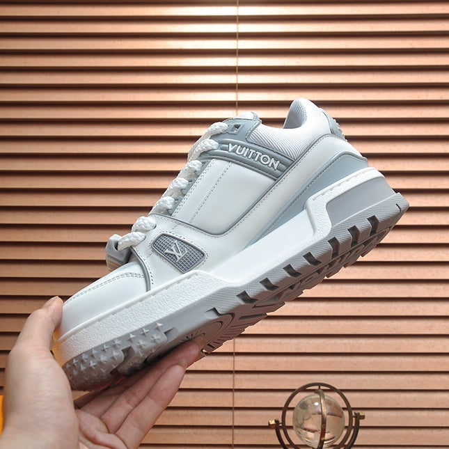 LV TRAINER MAXI SNEAKER GREY CALFSKIN