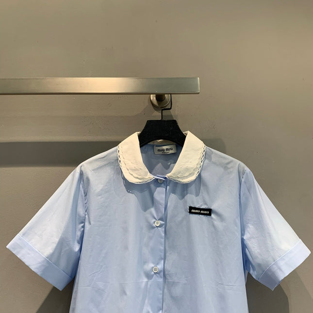 MIUMIU 26S PREPPY SHORT SLEEVE SHIRT 983