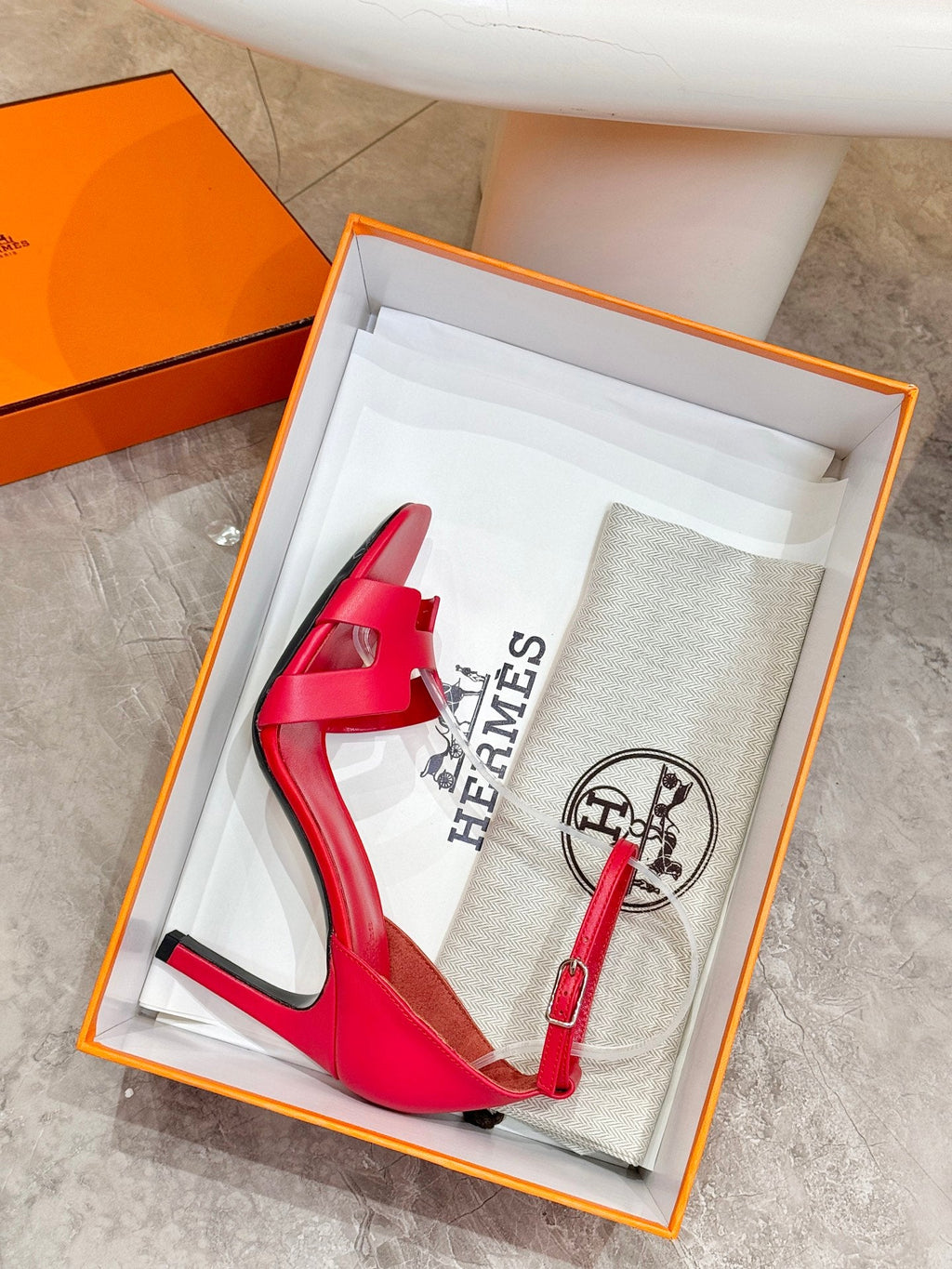 HM 26S H HIGH HEEL SANDALS 90MM IN DARK RED CALFSKIN