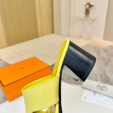 HM 26S HELIA SANDAL 70MM IN YELLOW CALFSKIN