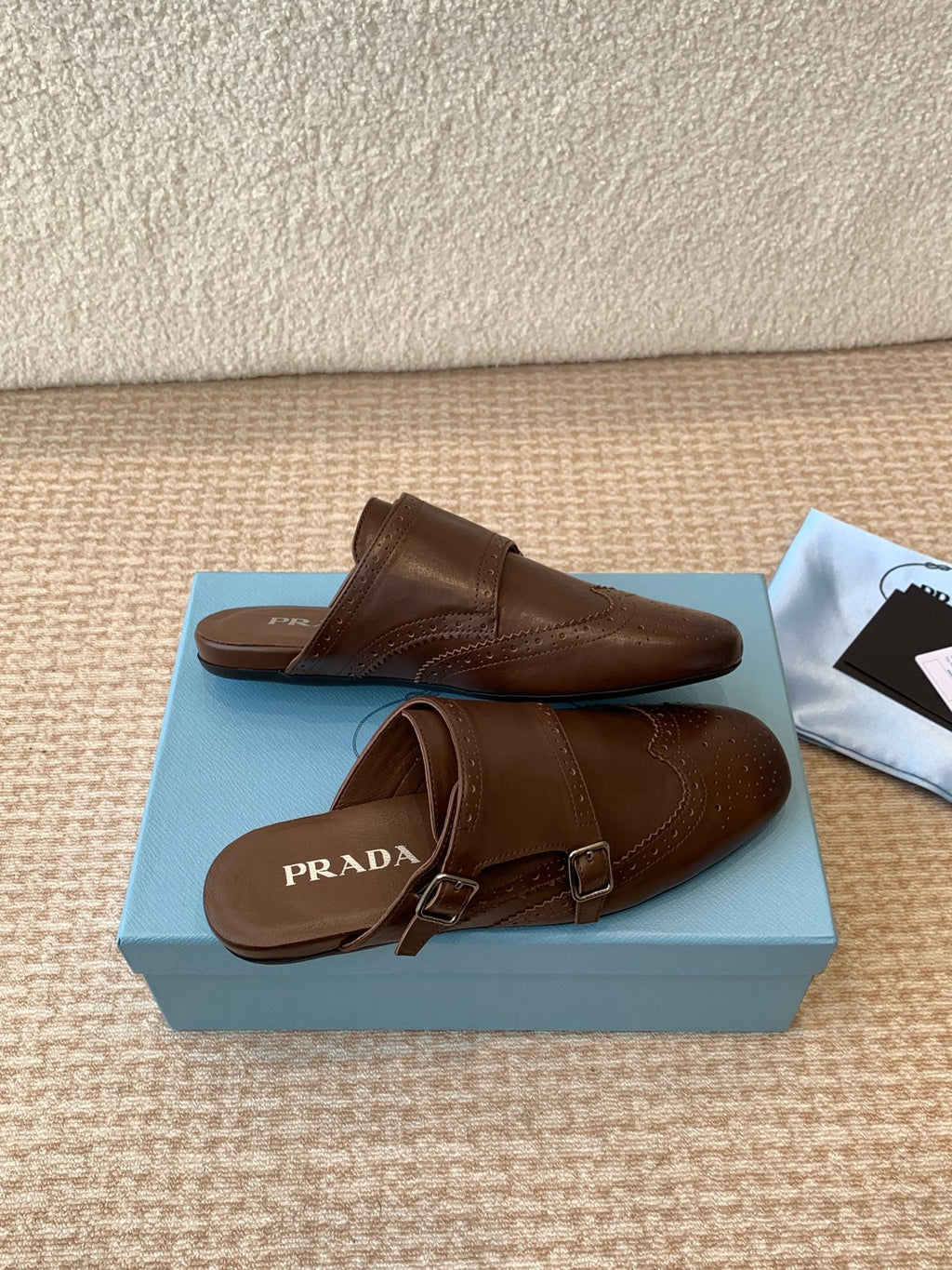 DOUBLE MONK MULES IN DARK BROWN CALFSKIN