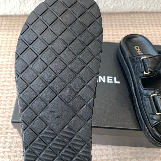 DAD SANDAL IN BLACK CALFSKIN MULE