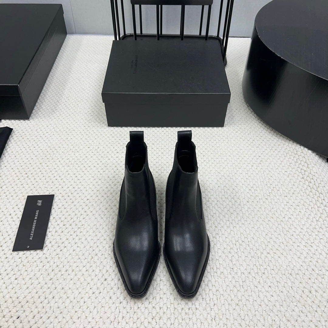 KANE 35MM ANKLE BOOT IN BLACK CALFSKIN