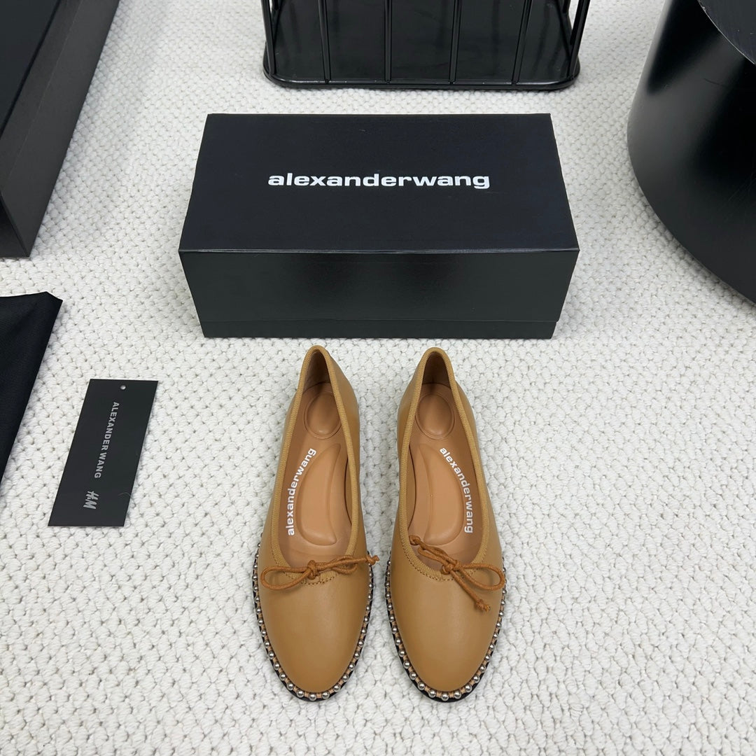 LINA BALLCHAIN FLAT IN CIDER BROWN LAMBSKIN