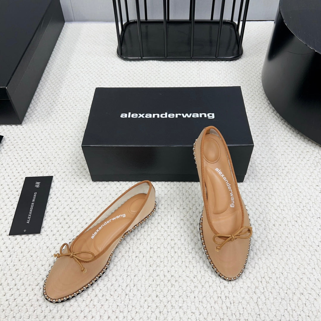 LINA BALLCHAIN FLAT IN PEANUT BROWN MESH