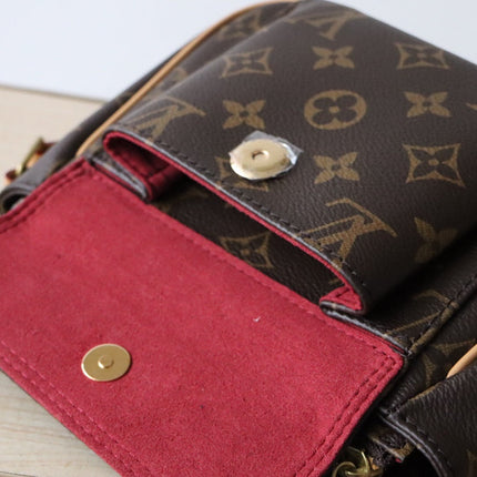 LV 25S SHOULDER BAG 19 IN BROWN MONOGRAM CALFSKIN GOLD HARDWARE