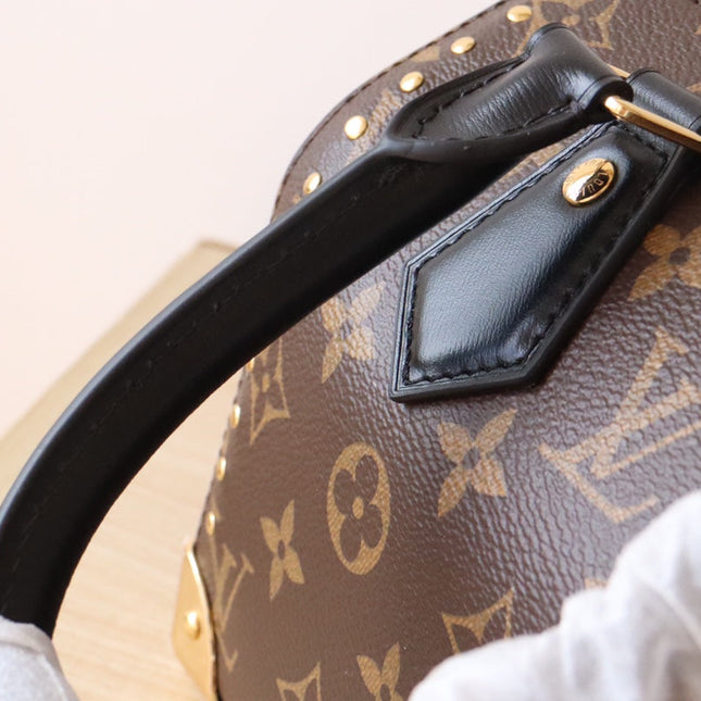 LV 26S SPEEDY TRUNK 20 IN BROWN AND BLACK MONOGRAM CANVAS
