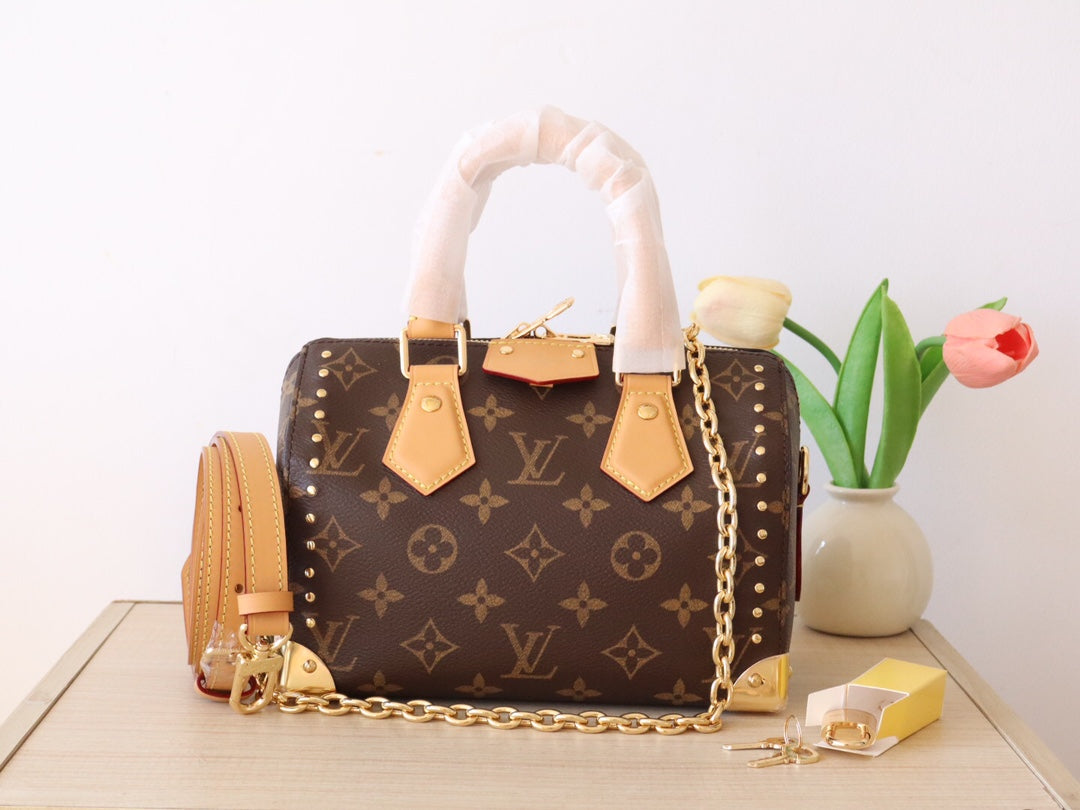 LV 26S SPEEDY TRUNK 20 IN BROWN MONOGRAM CANVAS