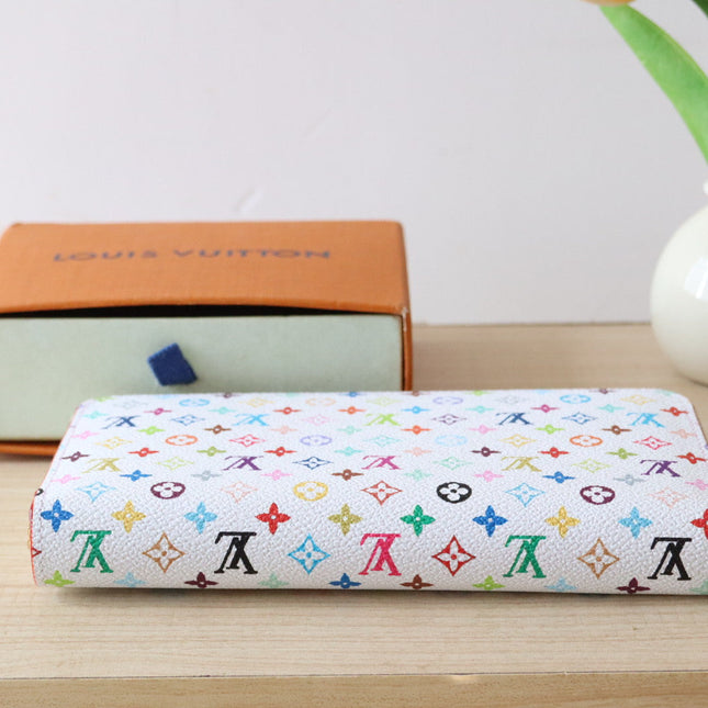 ZIPPY WALLET 19 IN WHITE MIX COLORFUL CALFSKIN