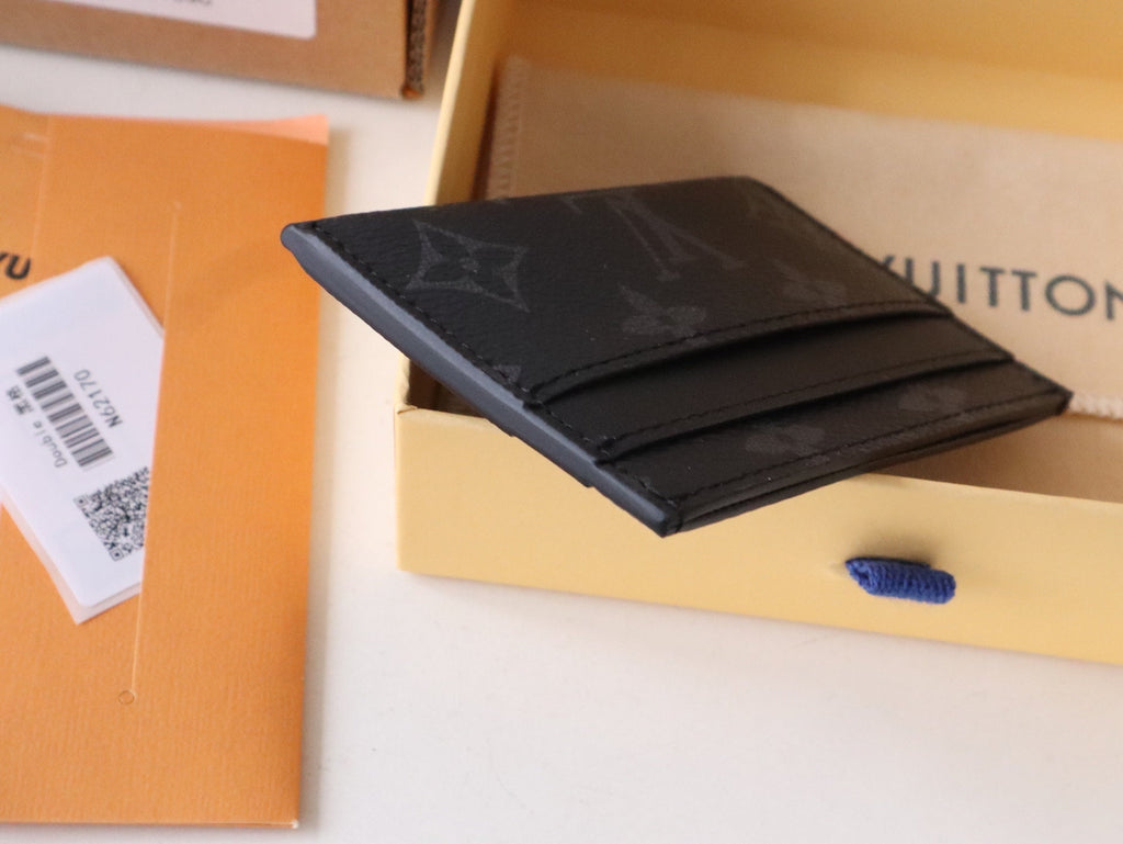 LV MONOGRAM CARD HOLDER 11 IN BLACK CALFSKIN