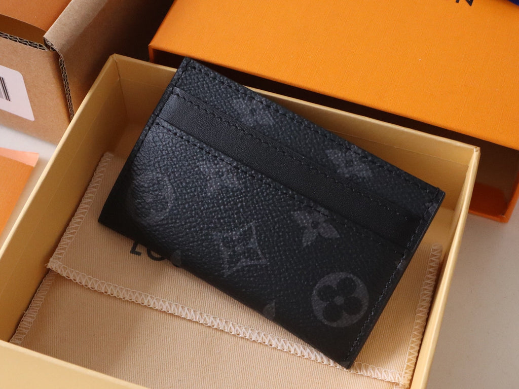 LV MONOGRAM CARD HOLDER 11 IN BLACK CALFSKIN