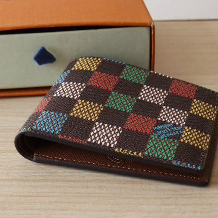 SLENDER WALLET 11 IN COLORFUL DAMIER EBENE CANVAS