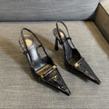 JACQUELINE SLINGBACK PUMPS IN BLACK PATENT LAMBSKIN