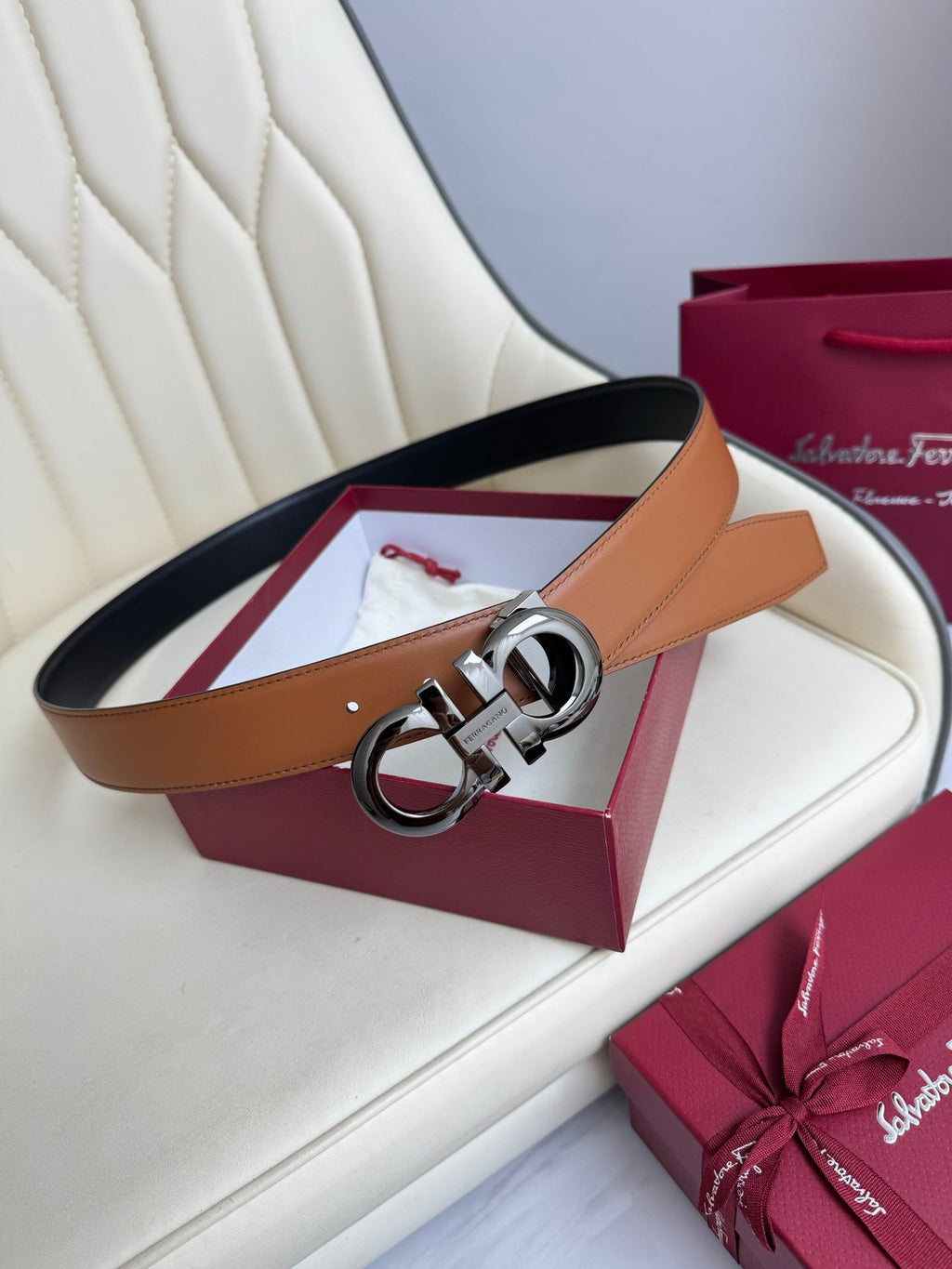 BELT 35MM IN BROWN CALFSKIN 621655