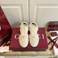 GUCCI 26S SNEAKER IN CREAM WHITE SUEDE AND CANVAS