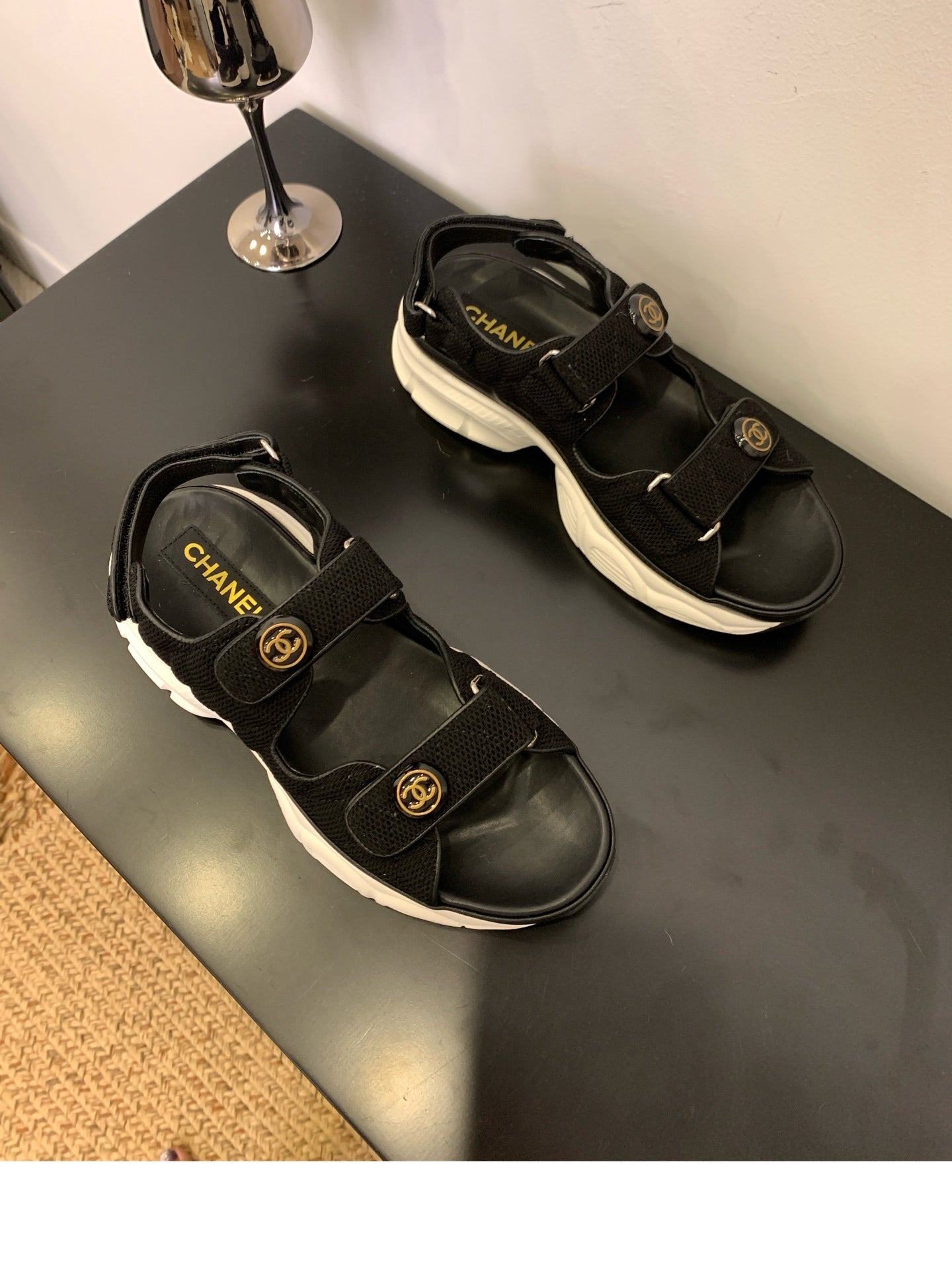 SANDAL 25S IN BLACK LAMBSKIN EMBOSED SNAKE PATTERN