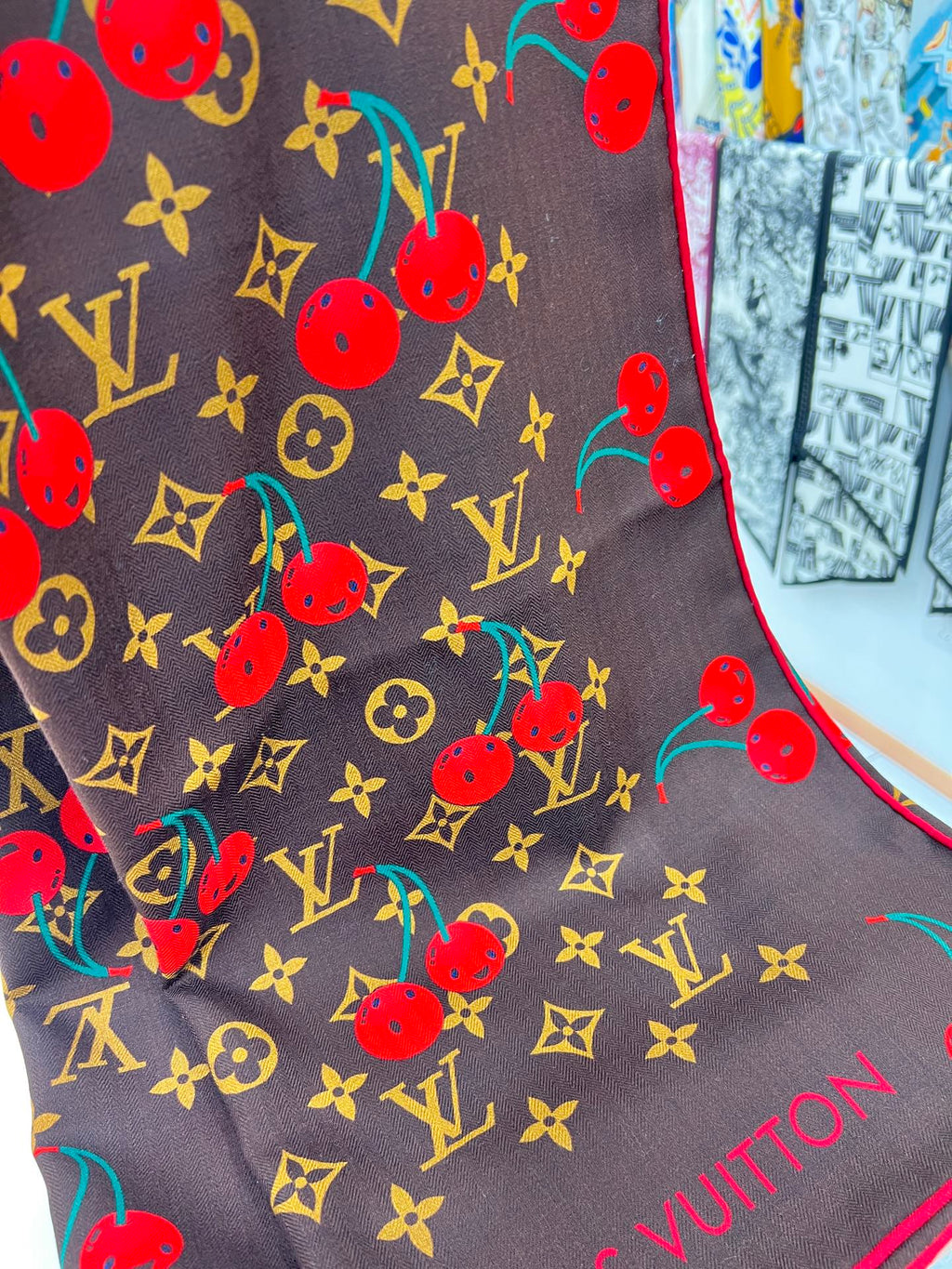 LV SCARF 135 CM IN WOOL MIX SILK 735873